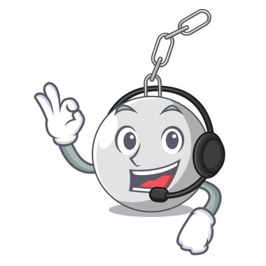 Vektör çizim Hitting karakter kadarolanlar kulaklık ile bağlı