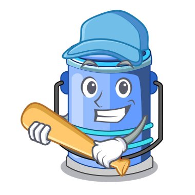 Sıvı vektör çizim için iskambil beyzbol silindir kova karikatür