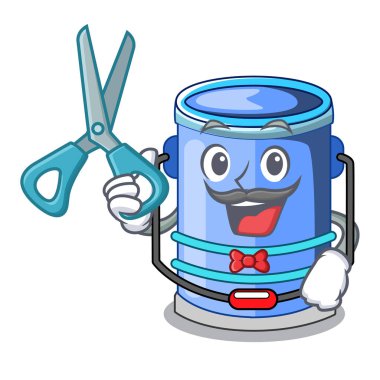 Kuaför silindir kova karikatür sıvı vektör çizim için