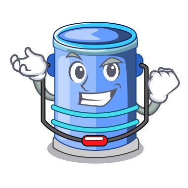 Başarılı silindir kova izometrik, maskot vektör çizim için