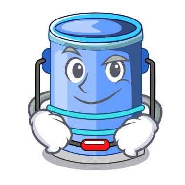 Smirking silindir kova izometrik, maskot vektör çizim için