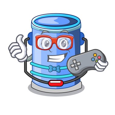 Çizgi film vektör çizim üzerindeki kolu ile oyun silindir kova