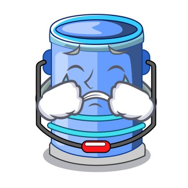 Çizgi film vektör çizim üzerindeki kolu ile ağlayan silindir kova