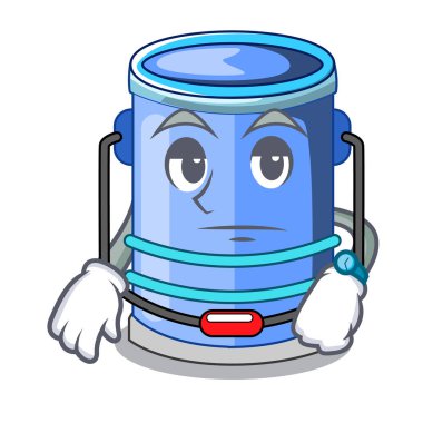 Kova silindir suyun şekli karakter vektör çizim içinde bekleyen