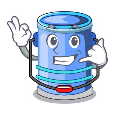 Beni kova silindir su şekil karakter vektör çizim içinde ara