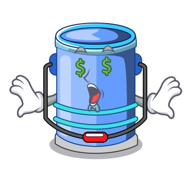 Para göz kova silindir su şekil karakter vektör çizim