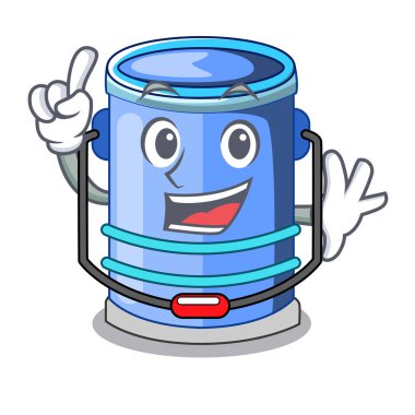 Parmak kova silindir su şekil karakter vektör çizim