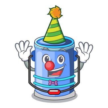 Palyaço kova silindir su şekil karakter vektör çizim