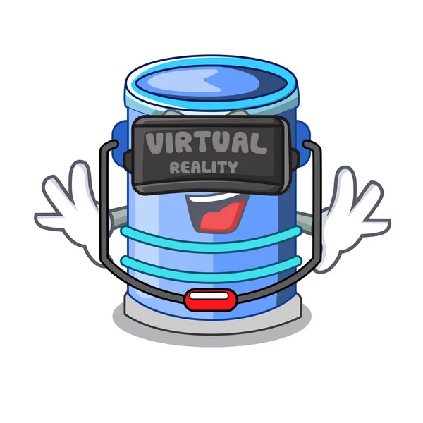 Seau Cylindre Réalité Virtuelle Avec Poignée Sur Illustration Vectorielle Dessin — Image vectorielle