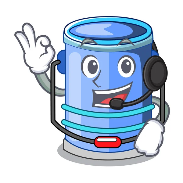 Kulaklık kova silindir su ile şekil karakter vektör çizim