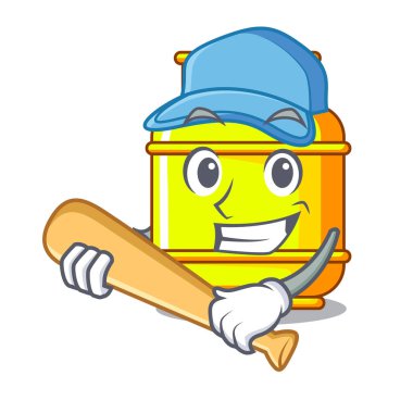 İskambil beyzbol yanıcı gaz tankı karikatür vektör çizim