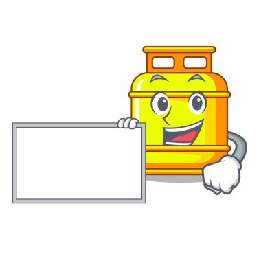 Karikatür vektör çizim kurulu yanıcı gaz tank ile