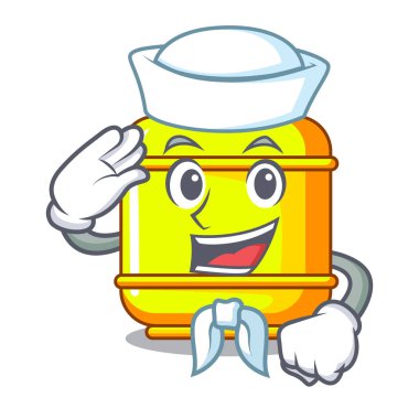 Denizci yanıcı gaz tankı karikatür vektör çizim