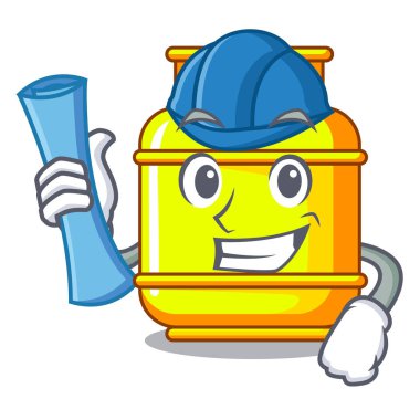 Vektör çizim pişirme karakter işletim mimar gaz tankı