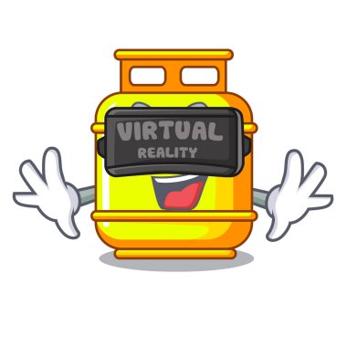 Sanal gerçeklik gaz karikatür tank konteyner vektör çizim içinde yaratıcı