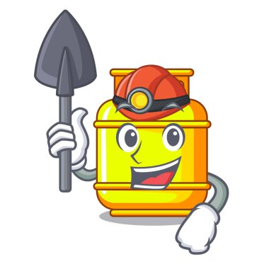 Madenci gaz karikatür tank konteyner vektör çizim içinde yaratıcı