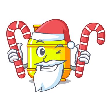 Santa şeker gaz tankı silindir Isolated maskot vektör çizim ile