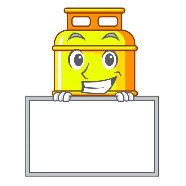 Grinning Board Flammable Gas Tank Cartoon Vector Illustration — Stock Vector