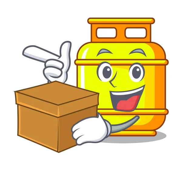 Con Tanque Gas Caja Que Opera Ilustración Del Vector Cocina — Vector de stock