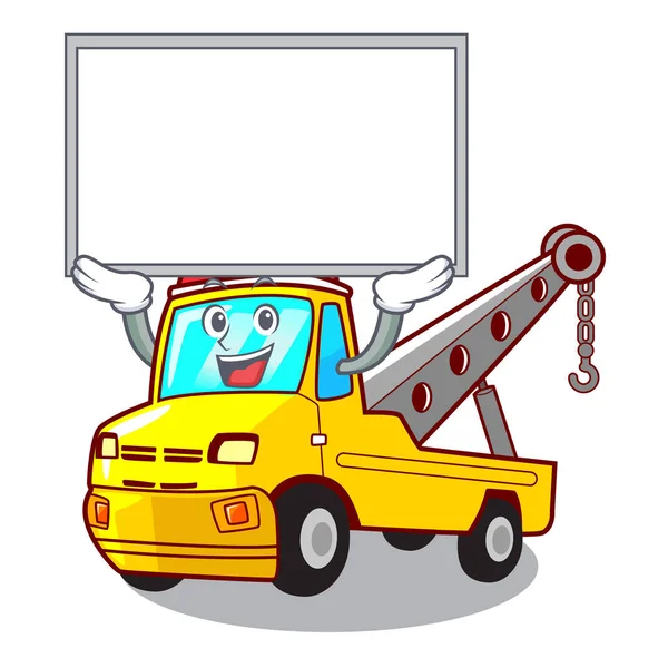 Board Cartoon Tow Truck Isolated Rope Vector Illustration — Διανυσματικό Αρχείο