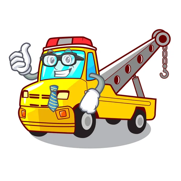 Businessman Truck Tow Vehicle Mascot Vector Illustrartion — Stock Vector