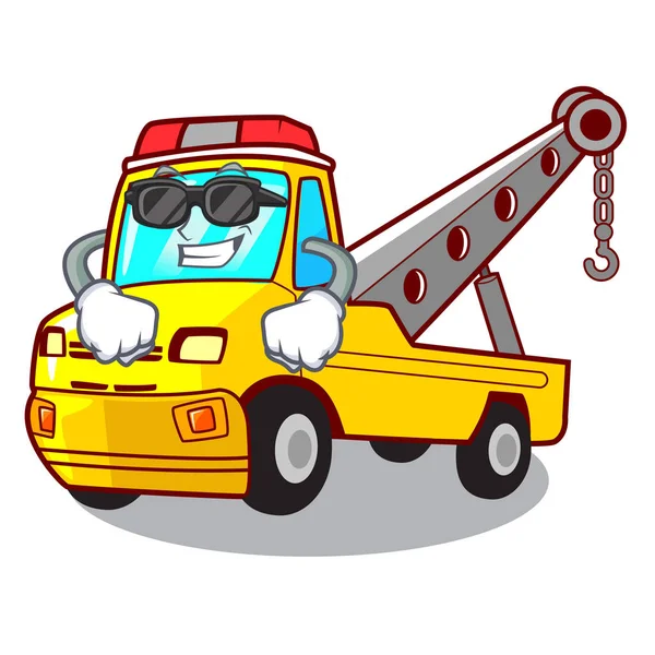 Caminhão Super Legal Reboque Veículo Com Ilustração Vetor Mascote — Vetor de Stock