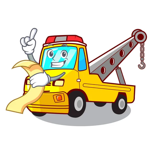 Menu Transportation Truck Towing Cartoon Carvector Illustration — Stock Vector