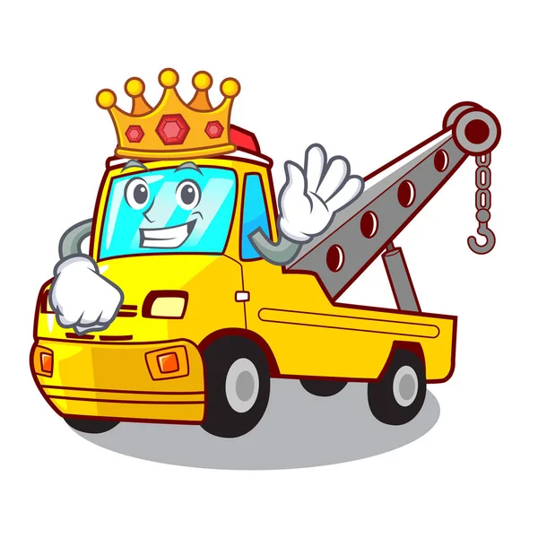 King Tow Truck Vehicle Branding Character Vector Illustration — Stock Vector