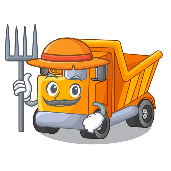 Caminhão Desenhos Animados Agricultor Mesa Aprender Ilustração Vetorial — Vetor de Stock