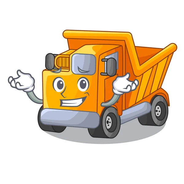 Uśmiechem Kreskówka Ciężarówka Transport Ilustracji Wektorowych Road — Wektor stockowy