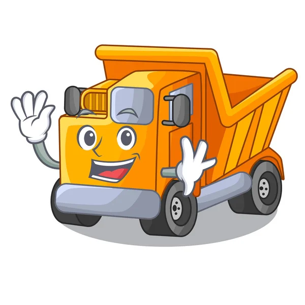 Viftande Cartoon Truck Transport Vägen Vektorillustration — Stock vektor