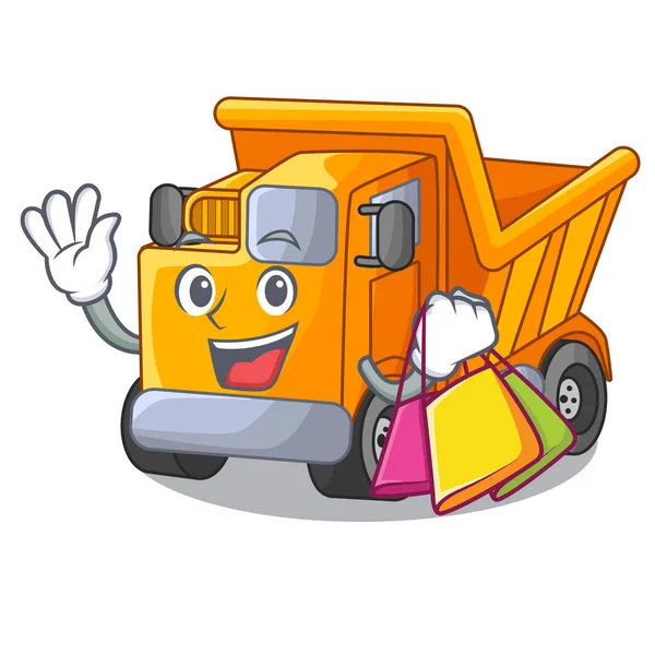 Transporte Caminhões Desenhos Animados Compras Ilustração Vetor Estrada — Vetor de Stock
