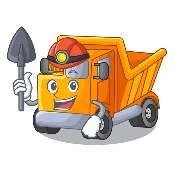 Miner Truck Highway Road Mascot Vector Illustration — Stock Vector