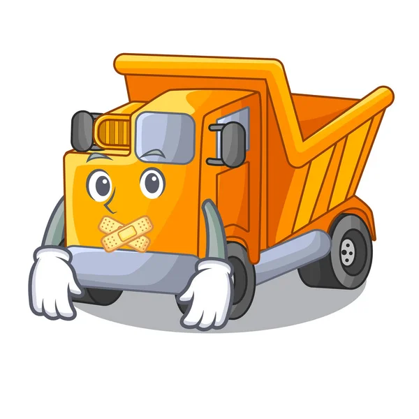 Σιωπηλή Χαρακτήρα Φορτηγό Απορρίψεων Σκουπίδια Κατασκευής Διανυσματικά Εικονογράφηση — Διανυσματικό Αρχείο