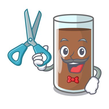 Şişe karikatür vektör çizim dökme çikolata süt berber