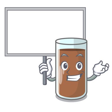 Yönetim Kurulu dökme çikolata süt şişesi karikatür vektör çizim getirmek