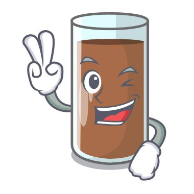 İki çikolatalı süt içeren beslenme karakter vektör esnaf parmak