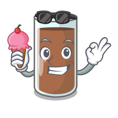 Dondurmalı çikolata içeren beslenme karakter vektör esnaf süt