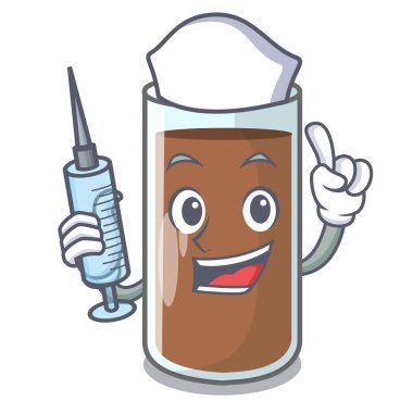 Çikolatalı süt içeren beslenme karakter vektör esnaf hemşire