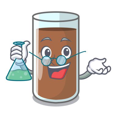 Profesör çikolata süt içeren beslenme karakter vektör esnaf