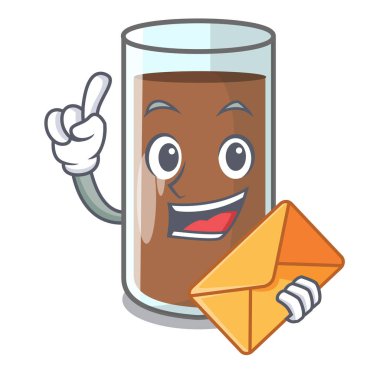 Zarf çikolata içeren beslenme karakter vektör esnaf süt