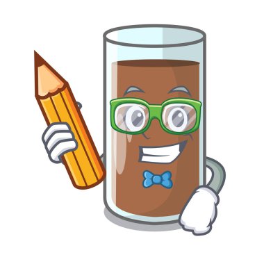 Öğrenci çikolata süt içeren beslenme karakter vektör esnaf