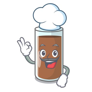 Şef çikolata süt içeren beslenme karakter vektör esnaf