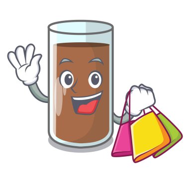 Çikolatalı süt içeren beslenme karakter vektör esnaf alışveriş