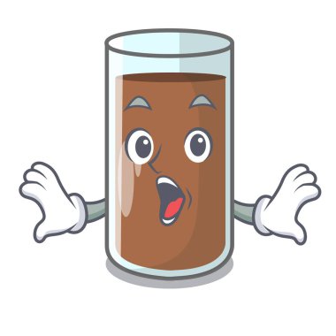 Sürpriz taze çikolata splash boşaltma maskot vektör çizim üzerinde