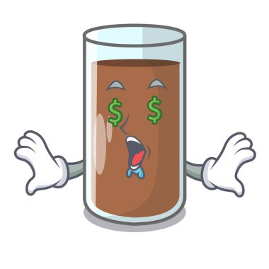 Para göz lezzetli çikolatalı süt karikatür vektör çizim üzerinde