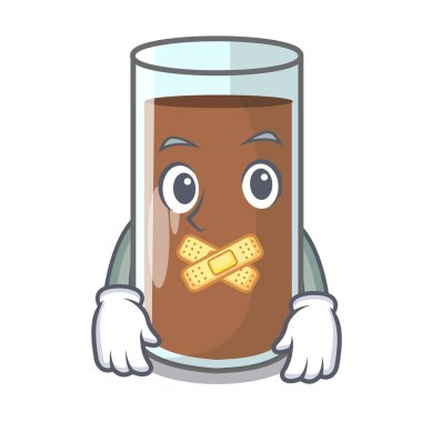 Sessiz lezzetli çikolatalı süt üzerinde vektör çizim karikatür