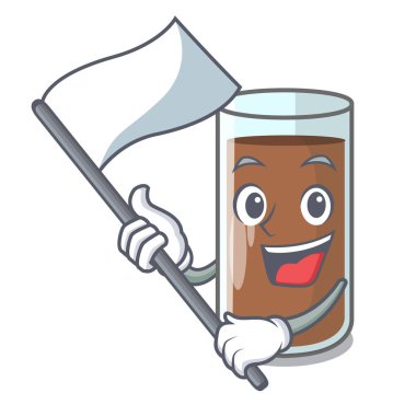 Bayrağı ile lezzetli çikolatalı süt karikatür illüstrasyon vektör