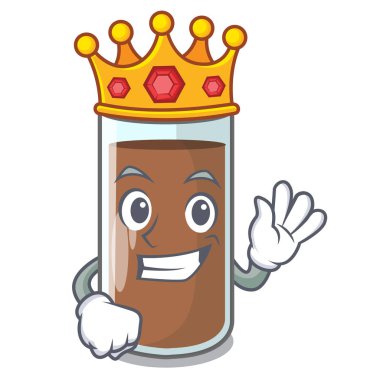 Kral lezzetli çikolatalı süt karikatür vektör çizim üzerinde