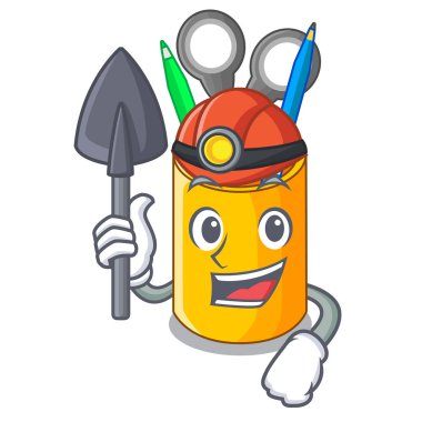 Madenci okul sırası tertipçi şekil karikatür komik vektör çizim üzerinde